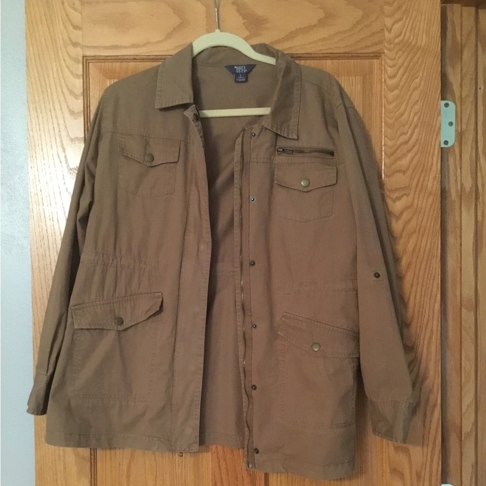 Womens khaki utility jacket, large